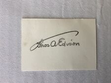 Thomas A Edison Late “Thos” Ink Signature Iconic Umbrella Autograph Cut picture
