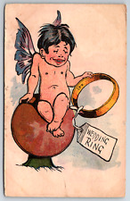 c1910s Wedding Ring Marriage Fairy Fantasy Boy Antique Postcard picture