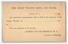 1890's Mortuary Hospital Class Medical Training School Nurses Camden NJ Postcard picture
