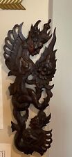 Indonesian carving Demi god/ serpent vintage 21 inches wall mount picture
