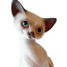 Anthony Freeman McFarlin Siamese Cat Pottery Statue USA 1958 Blue Eyes Vintage picture
