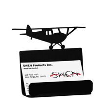 SWEN Products AIRPLANE TAILDRAGGER Black Metal Business Card Holder picture