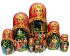Huge Authentic Russian Nesting Doll Kalinka Exclusive 10 Piece Stacking Doll Set picture