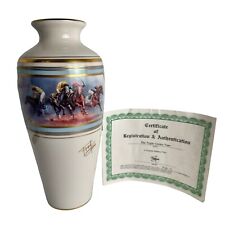 Fred Stone Triple Crown Pickard Limited Vase No 740 of 1900 Horse Scene Artist picture