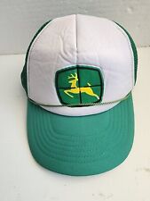 Vintage John Deere Snapback Trucker Hat Cap Green White King Cap Tag One Size picture