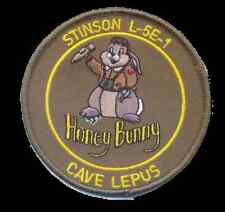 ARMY AIR FORCE HONEY BUNNY STINSON L-5E-1 CAVE LEPUS HOOK LOOP EMBROIDERED PATCH picture
