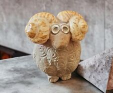 Pottery Craft Anthropomorphic Big Horn Ram Sheep 3