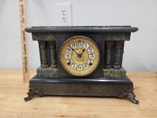 Antique Seth Thomas Clock 1880s Wind Up Mantle Adamantine Lion 4 Column (W/Key) picture
