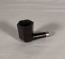 Vintage Hexagon Shaped Tobacco Pipe Dark Brown with Silver Toned Ring Unbranded picture