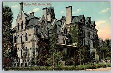Racine, Wisconsin WI - Wonderful Taylor Hall Building - Vintage Postcard picture