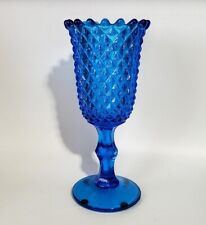 Vintage Glass Westmoreland Sawtooth Bermuda Blue Celery Vase Diamond Point picture