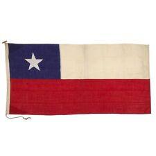 Vintage Wool Sewn Chile Flag Nautical Cloth Textile Art Antique Chilean Decor picture