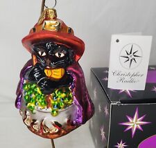 Rare Christopher Radko Halloween Ornament Black Cat Home Cookin Retired Tag Box picture