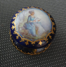 Antique french sevres style porcelain pill box picture