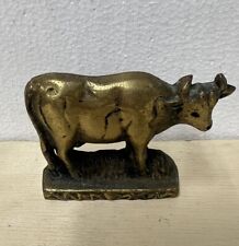 Vintage Brass Cow/Bull Stand Figurine picture