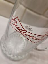 Budweiser Beer Heavy Glass Mug Bowtie Bow Tie Logo King of Beers 12 oz picture
