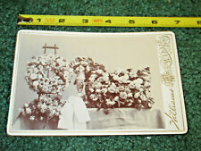 Antique  Cabinet Card Post Mortem Funeral Flowers     (R2). picture
