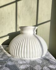 Antique Ribbbed Milk Glass Oil Lamp Shade picture