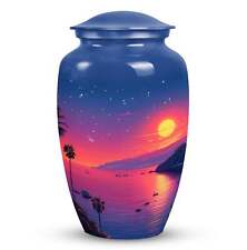 Blue Cremation Sun Urn - Medium Memorial Urn for Human Ashes picture
