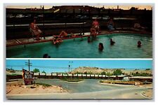 Kingman AZ Arizona Hill Top Motel Multi View Swimming Pool Chrome Postcard picture