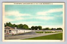 Rockingham NC-North Carolina, Village Motel, Advertising Vintage Postcard picture