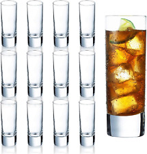 Clear Heavy Base Shot Glasses 12 Pack, 2 Oz Tall Glass Set for Whiskey, Tequila picture