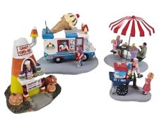 🚨 Lot Lemax ICE CREAM TRUCK Village Town Table Accent 33029 RARE Candy Corn-er. picture