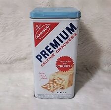 Vintage 1969 Nabisco Premium Saltine Cracker Tin Canister 14 Oz Collectible picture