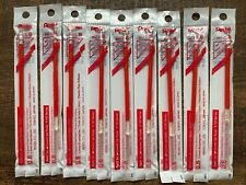 Lot of 9 Pentel Refill Ink Red .6mm #KF6-B - Hybrid  Gel Roller K100 - Japan picture