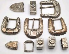 Lot Of Mexico Sterling Silver Ranger Belt Buckle Parts picture