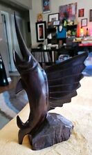 Ironwood Swordfish Hand Carved Wooden Marlin Sailfish 13” Fish Statue picture