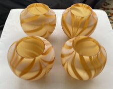 4 VTG Designed Glass Globe Hanging Lamp Shades 25” Round by 7” H-View all Pics picture
