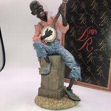 1990 Duncan Royale Banjo Player Box Early Americans Ebony Series Figurine Statue picture