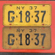 1937 New York Listened Plates PAIR Check Out My Other Plates picture