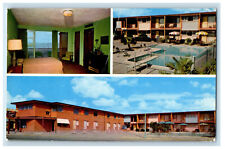 c1950s Driftwood Motor Hotel Looking the Gulf of Mexico Galveston TX Postcard picture