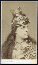 Clara ZIEGLER, actress w amazing hair, virgin of Orlean costume, antique CDV, picture