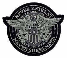 Never Surrender Never Retreat Eagle Shield Patch [PVC Rubber -Hook -NS1]  picture