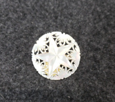 Ornate Mother of Pearl Star Brooch pin Israel Netcasters Hand carved 1.5