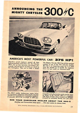 1957 Print Ad Chrysler 300 C America's Most Powerful Car 375 HP Leather Seats picture