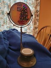 Vintage Antique Shaving Stand Mirror & Milk Glass Cup .Has Not Been Touched Up. picture