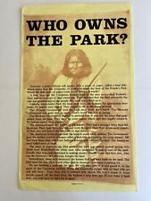 PEOPLE'S PARK Berkeley 1960's / WHO OWNS THE PARK ? /  poster flier / Geronimo picture
