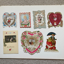7 Antique Valentine 's Cards 1900-1920's picture