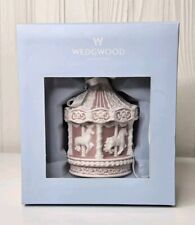 2011 Wedgwood Baby's First Christmas Ornament Pink Jasperware Carousel Horse picture