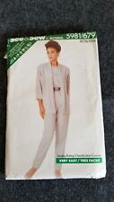 MISSES' PETITE JACKET TOP PANTS VTG BUTTERICK 5981 / 679 Easy Sewing Pattern UC picture