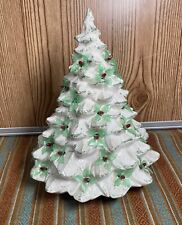 RARE VINTAGE McCOY Ltd. USA CERAMIC CHRISTMAS TREE White And Green picture