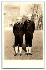 c1930's US Navy Academy Building Campus Sailors RPPC Photo Vintage Postcard picture