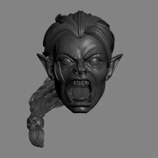 Savage Female Orc v5 D&D Fantasy Warhammer WoW custom head for action figures picture