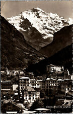 Vtg 1930s Interlaken Mount Jungfrau Swiss Alps Bern Switzerland RPPC Postcard picture