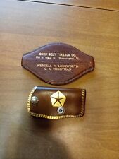 Vintage Leather Key Holders Lot Of 2 Nice Condition Rare Corn Belt And Chrysler picture