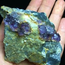 294g Natural Transparent Gem Level Dark Purple Fluorite Mineral Specimen/Chin picture